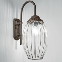 Venezianische Wandlampe mit Schirm aus klarem Muranoglas