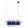 Farbig glasiert Balkenlampe in Blue Robot + Sandfarben + Gelb