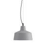 Industriestil-Hngelampe mit kleinem hohem Schirm, grau matt
