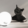 Kleine Tischlampe mit Katze in schwarz matt