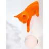 Kleine Kugellampe mit Katze Samt Orange