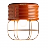 Kleine Industriestil-Deckenlampe, Keramik orange