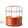 Kleine Industriestil-Tischlampe, Keramik orange