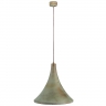 Messing-Hngelampe in Messing antik Grnspan, Durchmesser 42cm