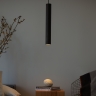 Rohr-Hngelampe in schwarzer Carbon-Oberflche, groes Modell